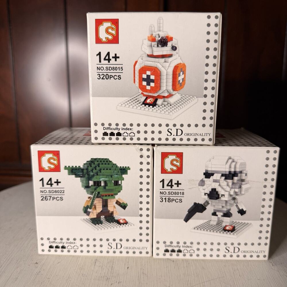 NEW Sembo Block Mini Star Wars Trio Yoda Stormtrooper BB-8 3D Figures Building
